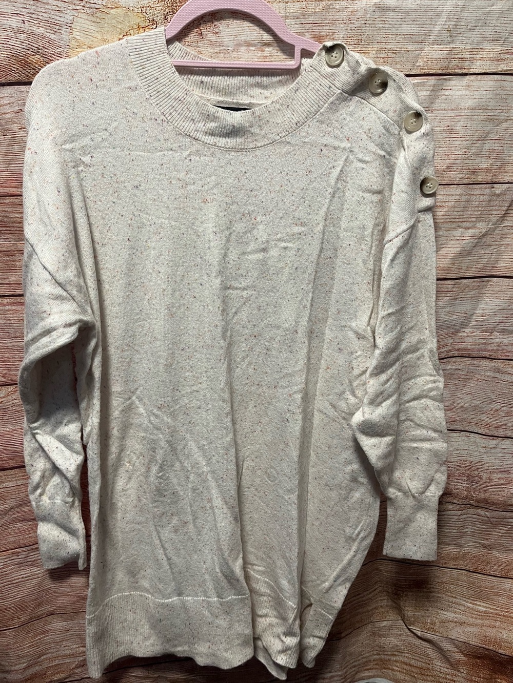 Off white sweater with pastel specks-Ladies 1X